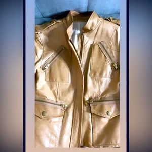 Authentic leather jacket tan color women size small
